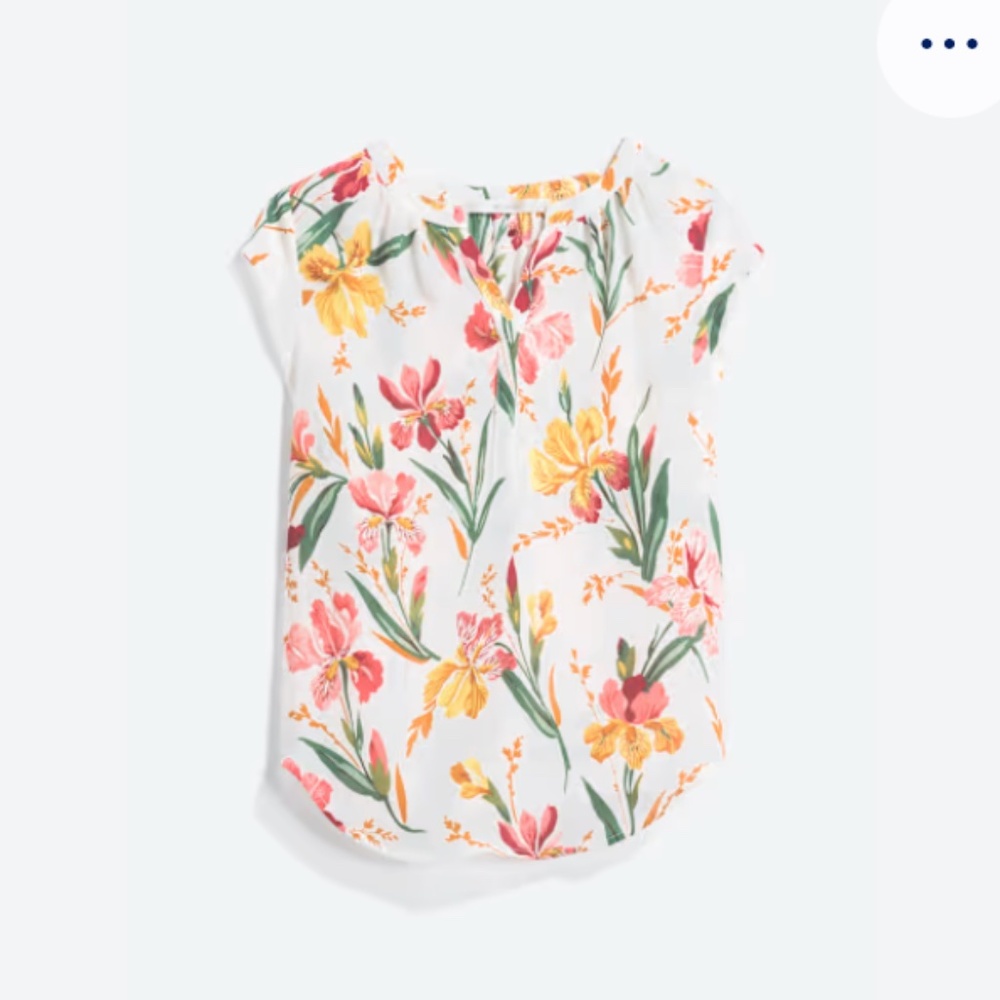 Fun2Fun Walden Split Neck Blouse – Floral Print, Size Large